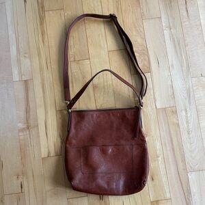 Fossil Rich Brown Leather Shoulder Bag.